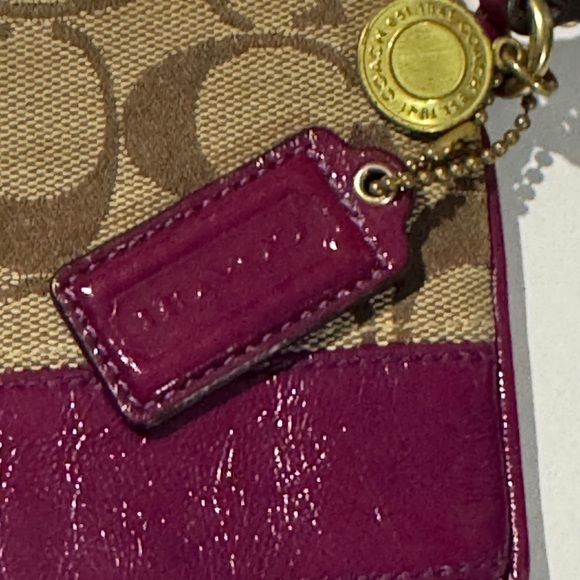 Coach Colorful Striped Pouch with Purple Label legacy wristlet - Picture 3 of 8